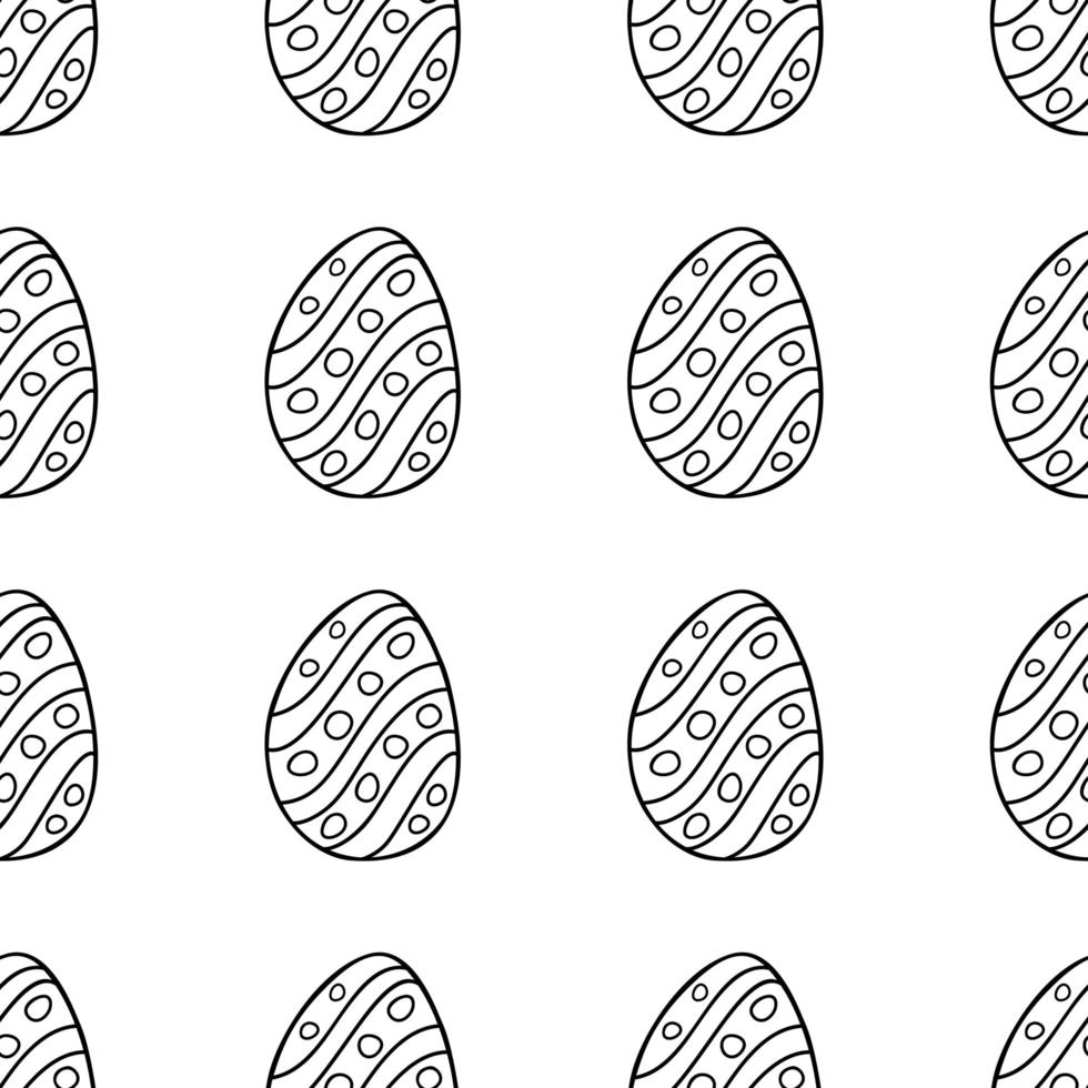 Seamless pattern made from hand drawn Easter eggs illustration vector