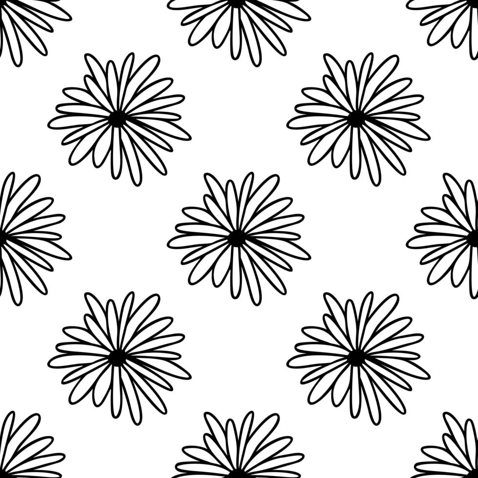 Seamless pattern made from doodle chamomile flowers vector