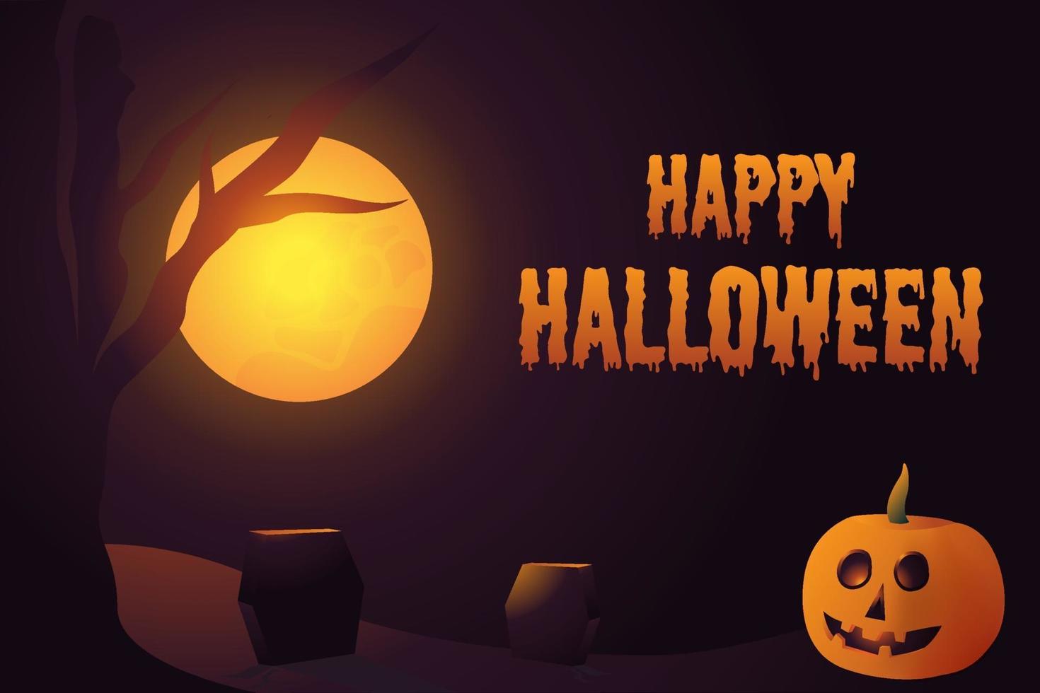 Happy Halloween Background Greeting Card Illustration vector