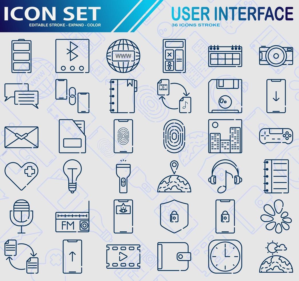 conjunto de iconos de interfaz de usuario vector