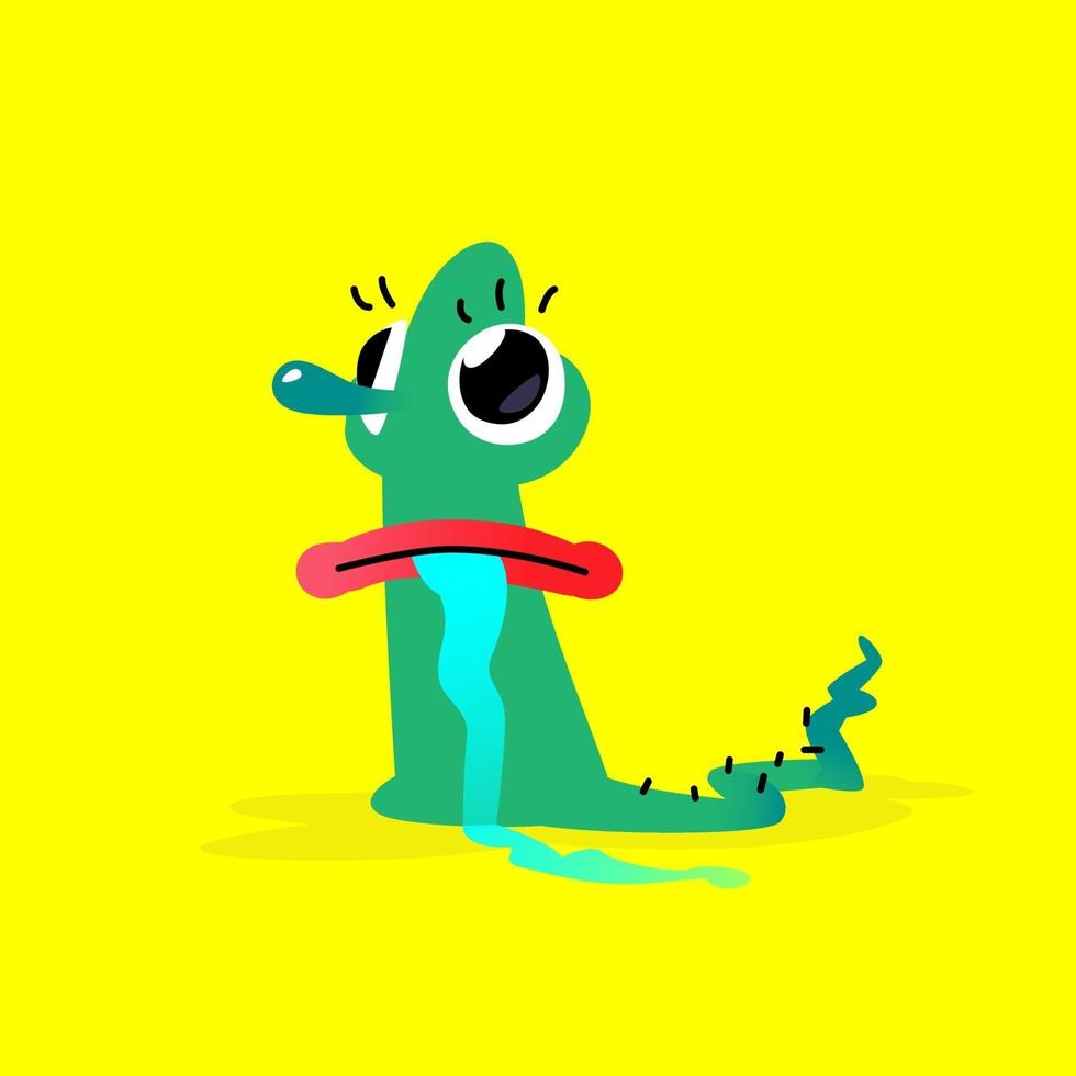 Illustration of a cute, lovely monster character. vector