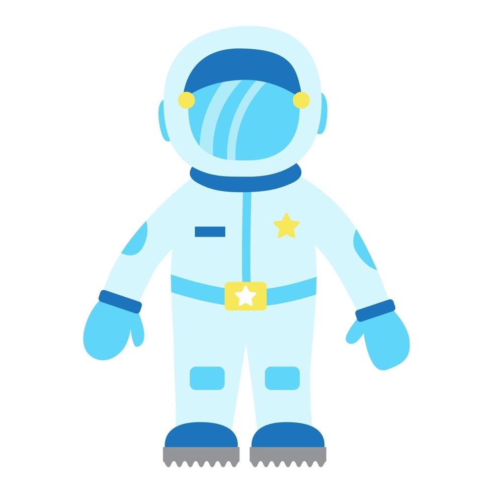 lindo astronauta, hombre en traje espacial. ilustración vectorial vector