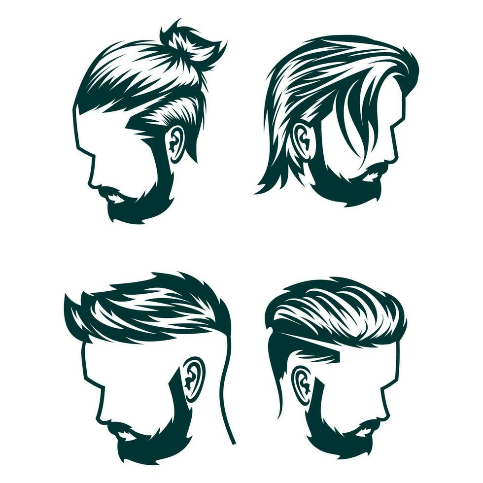 recopilación de peinados de hombres vector