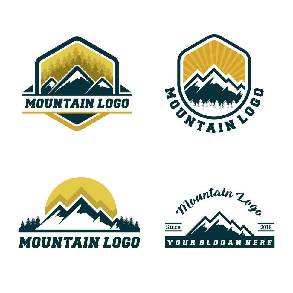 mountain logo badge vector