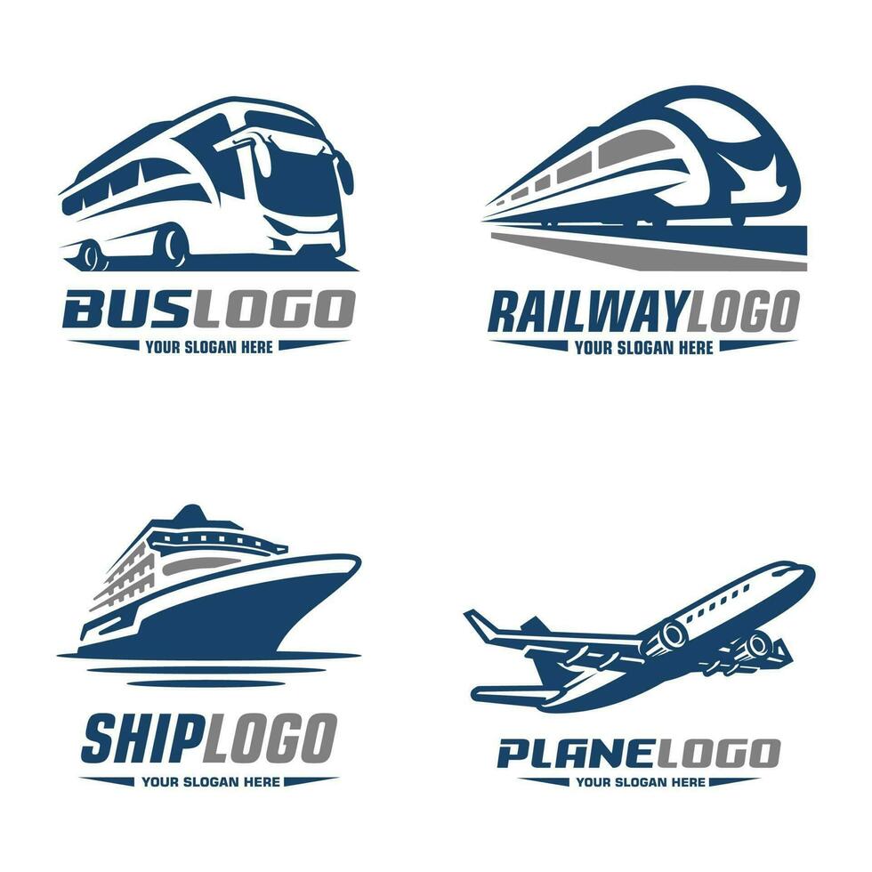 transportation logo compilation vector