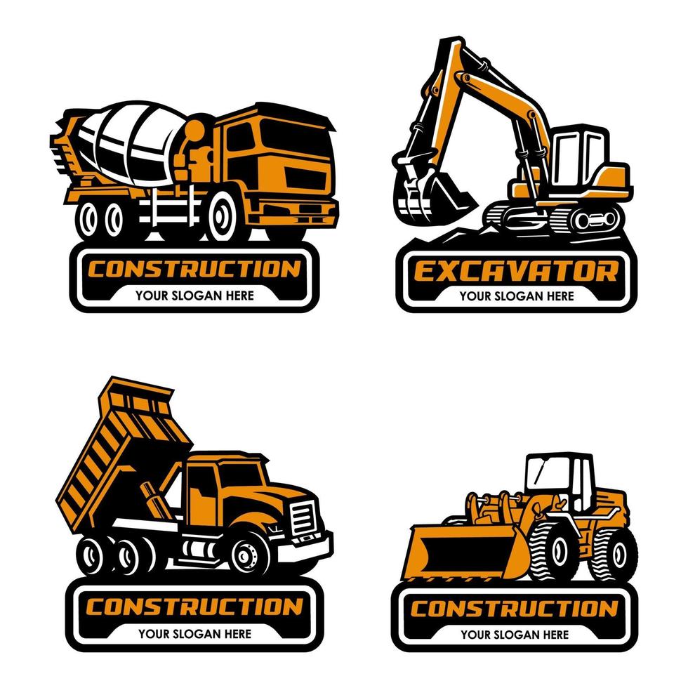 heavy equipment logo vector