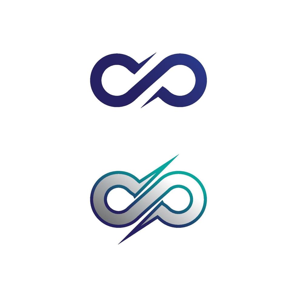 logotipo de diseño infinito y 8 iconos símbolo de infinito empresarial y corporativo vector