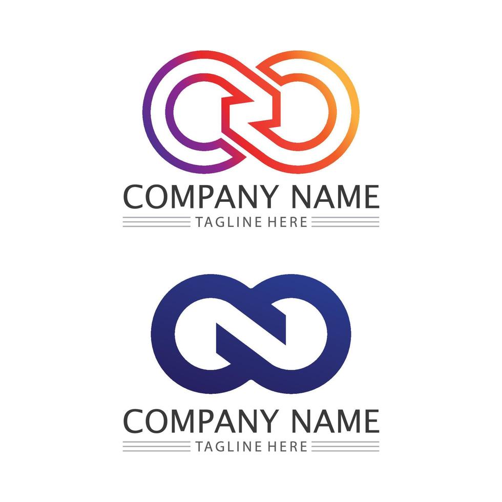 diseño de infinito diseño vectorial logotipo empresarial y símbolo vector
