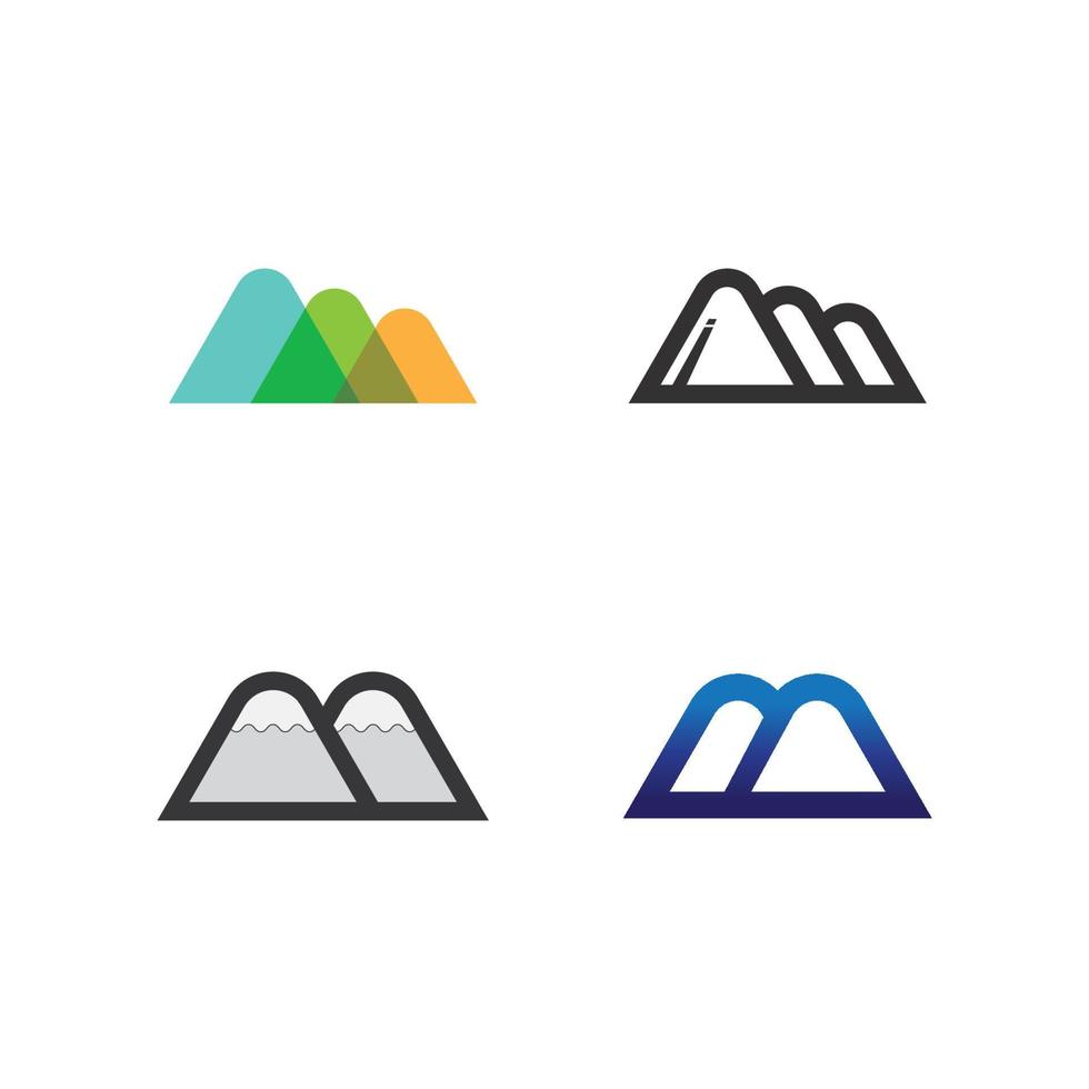 Mountain icon Logo iceberg and design  hills vector