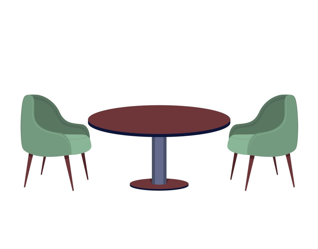 Set of chairs and table for restaurants and cafes simple interior vector