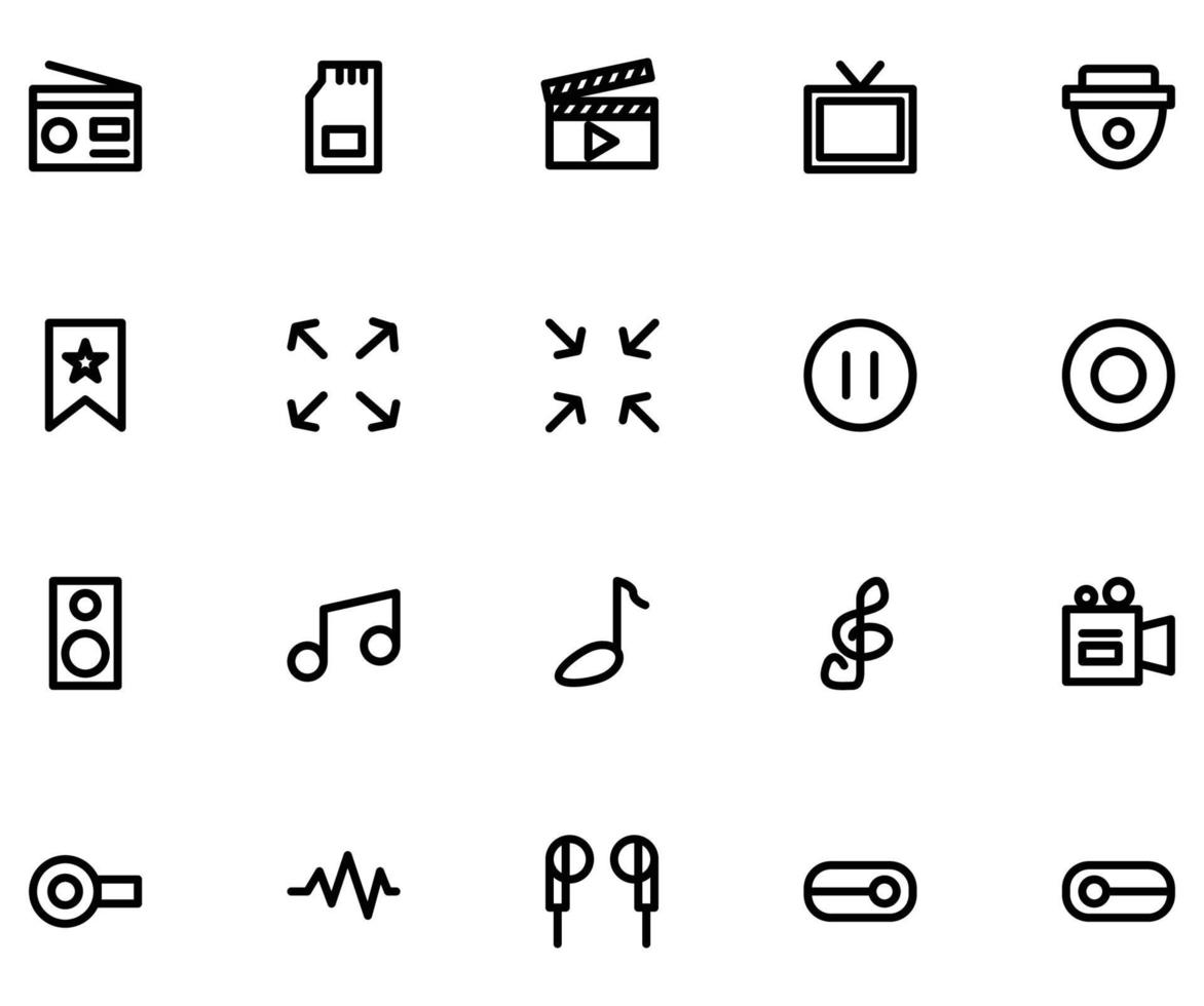 audio icon set vector