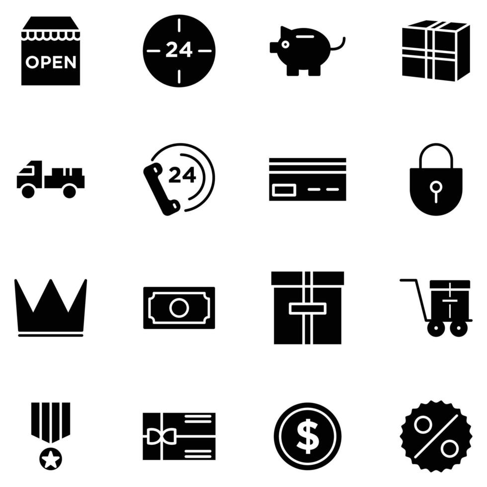 conjunto de iconos de comercio electrónico vector