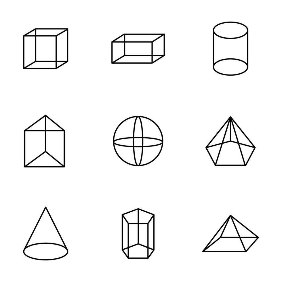 geometric shapes icon set vector