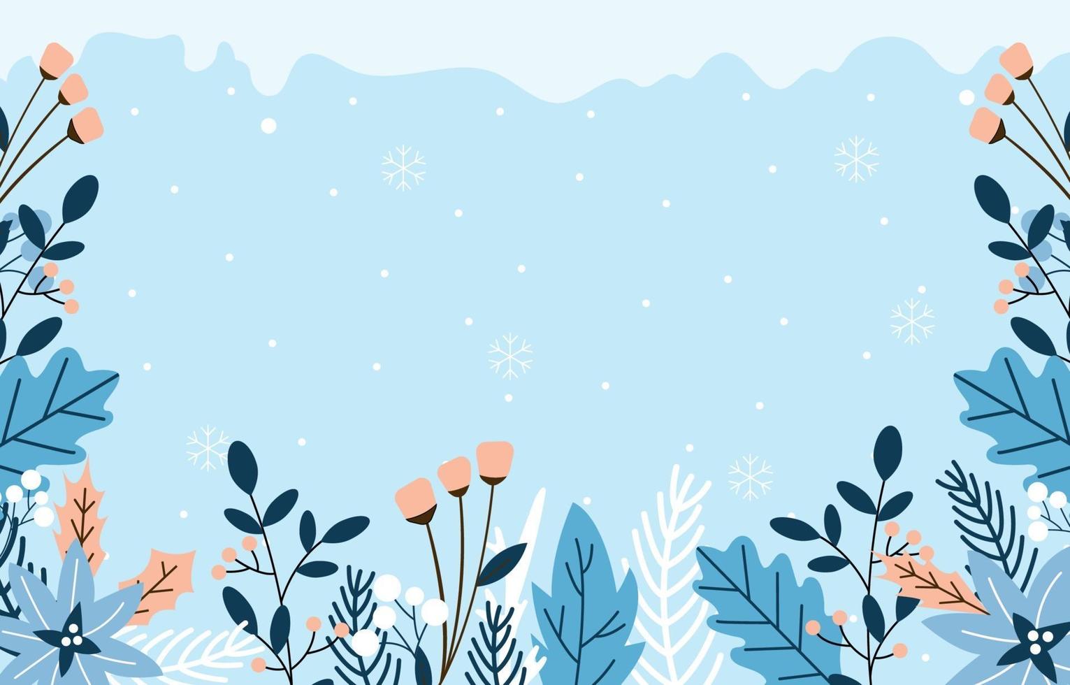 Natural background with winter plant in a cold tone vector