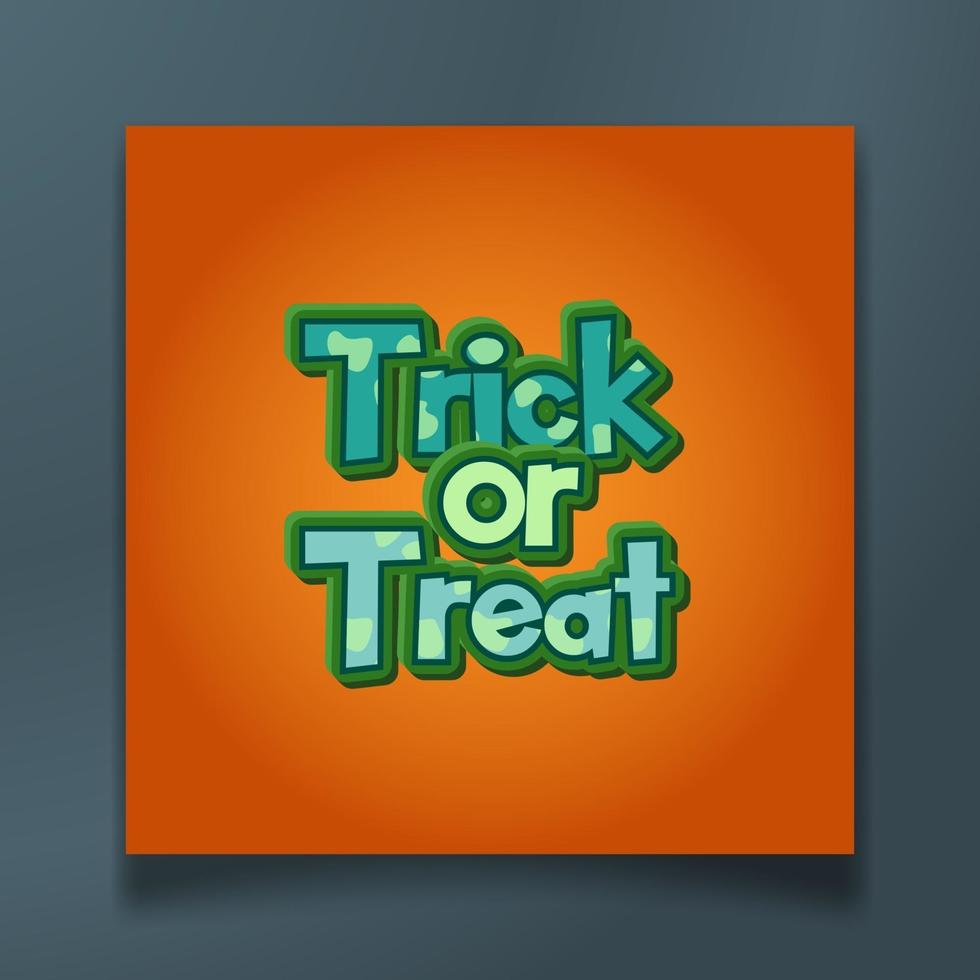 truco o trato tarjeta de felicitación de halloween vector