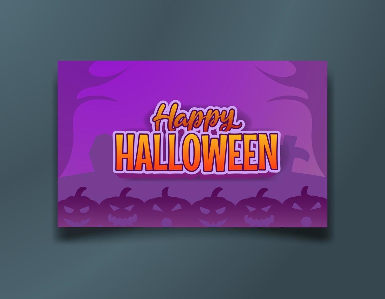 Banner de saludo de celebración de fiesta de Halloween con tema púrpura vector