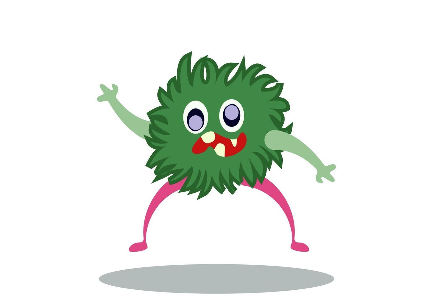 Illustration vector graphic of cute bacteria character running.