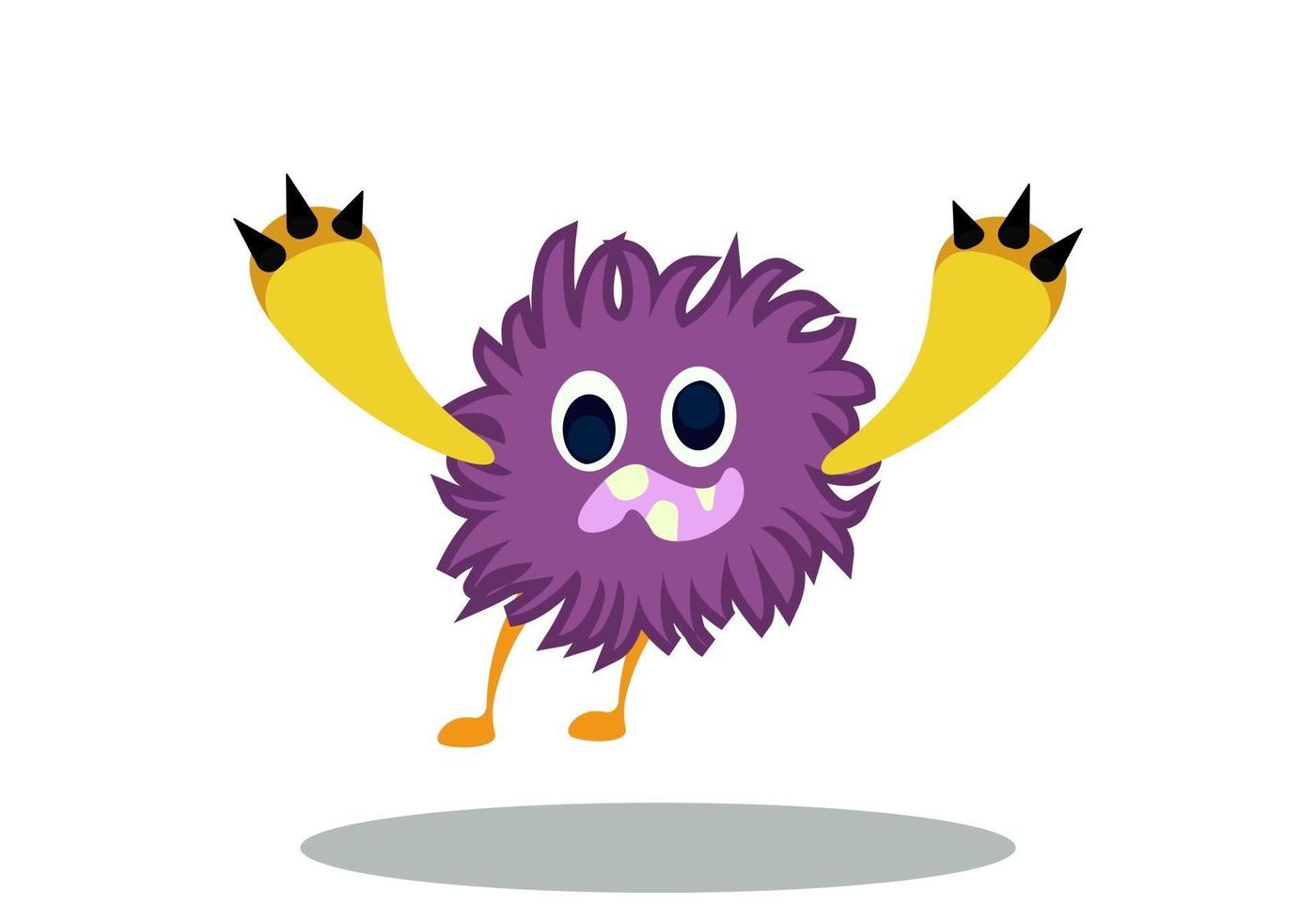 Illustration of cute bacteria character running. Cartoon microbes. vector