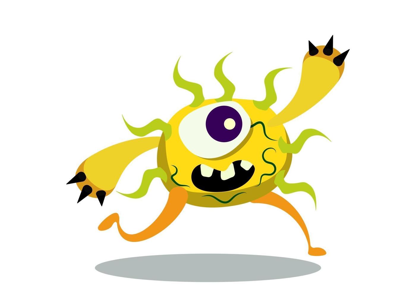 Vector cartoon illustration of a virus, bacteria. Cartoon microbes.