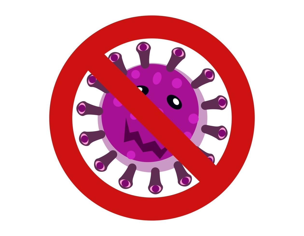 Ilustración de la prohibición de microorganismos microbios y virus. vector