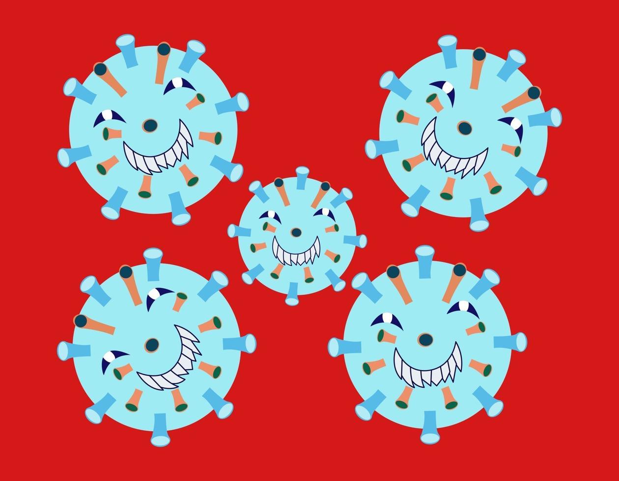 Microbe, Pathogen, Virus icon. Cartoon microbes. vector