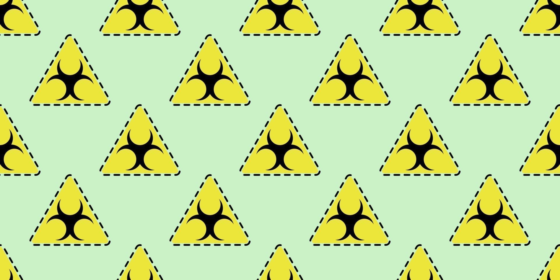 Vector graphic of Bio hazard symbol sign seamless pattern