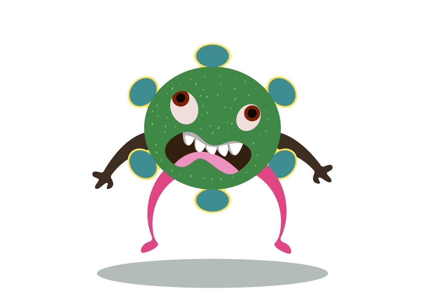 Vector cartoon illustration of a virus, bacteria.