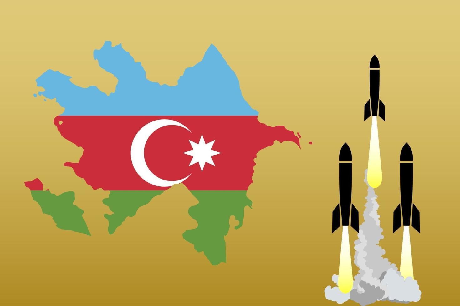 illustration of firing missiles. Armenia-Azerbaijan conflict 2020. vector