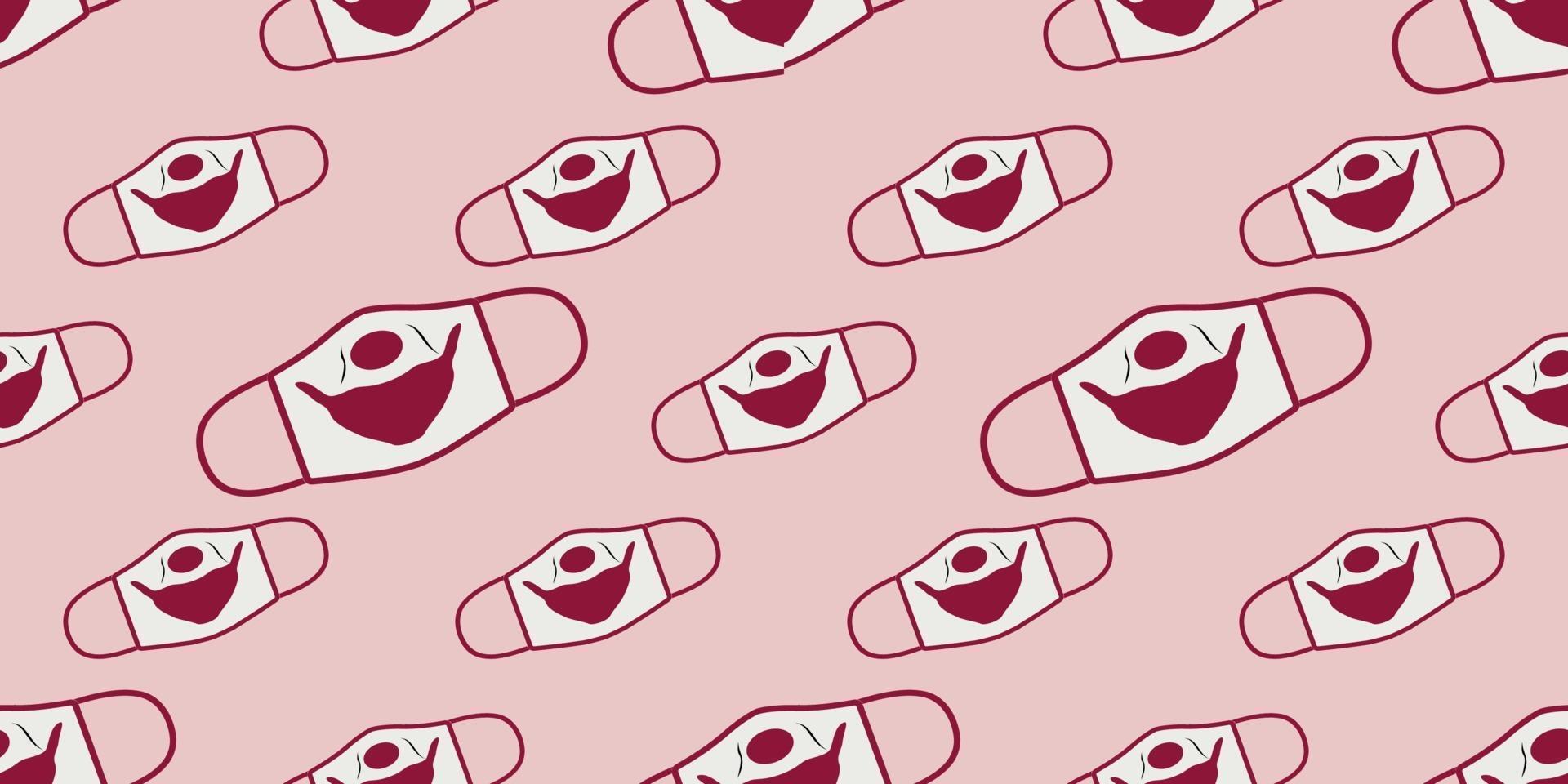 Seamless pattern of funny masks in mask design vector