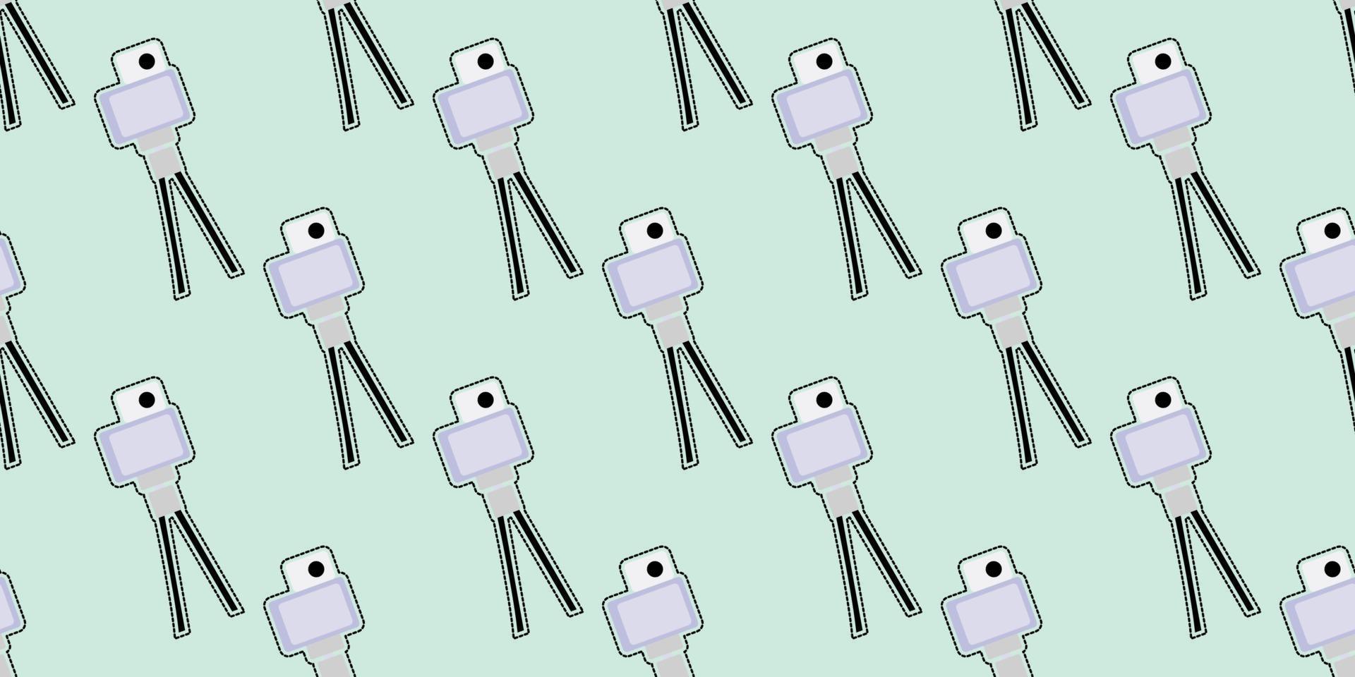 Seamless pattern of Digital Camera on a Tripod design vector