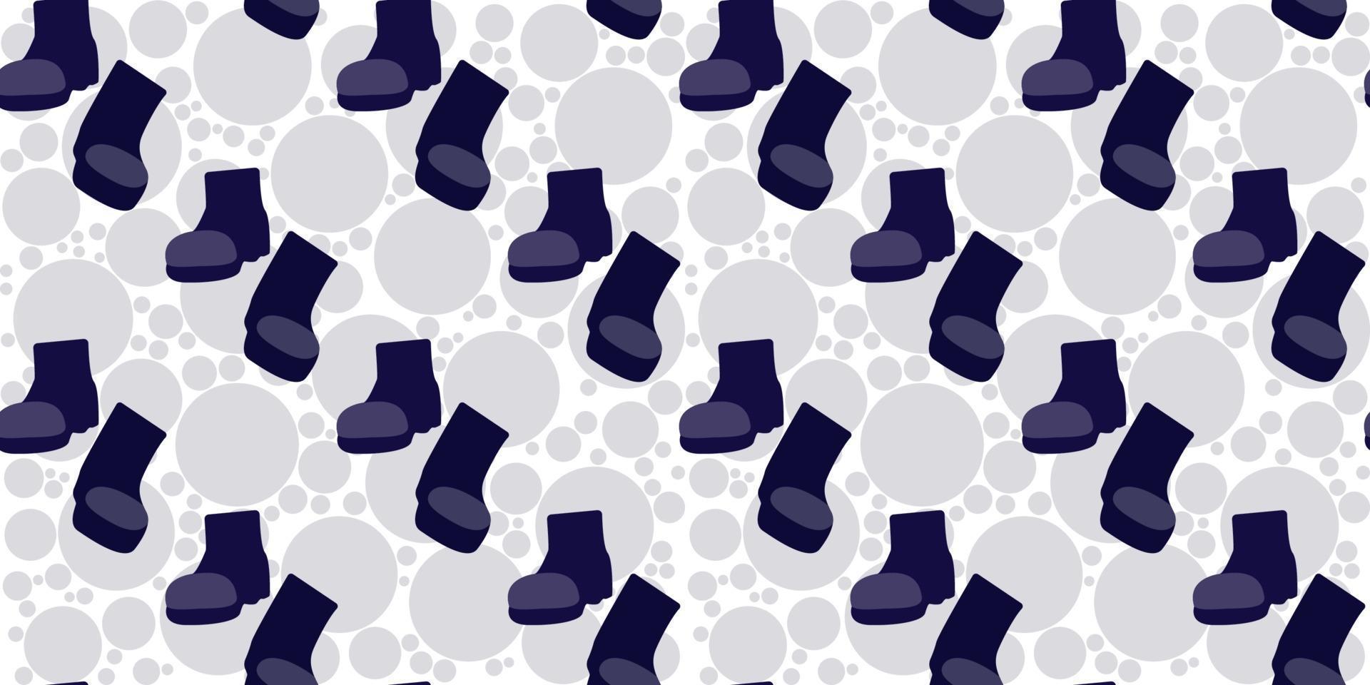 Seamless pattern of safety boots isolated on circle fill background. vector