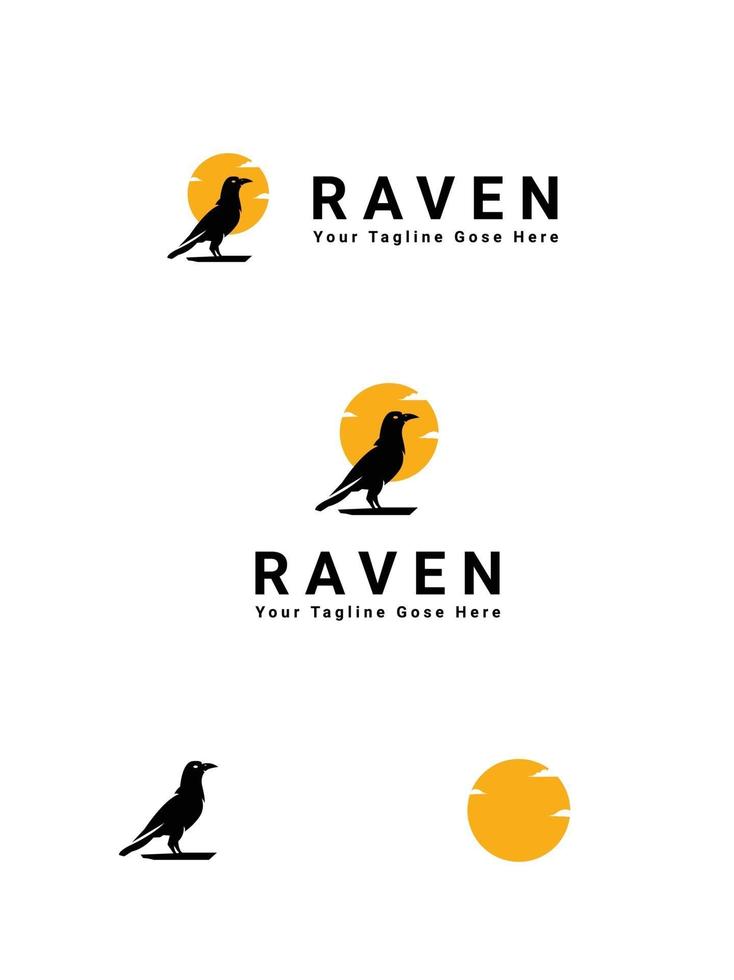 icono de diseño de logotipo de cuervo vector