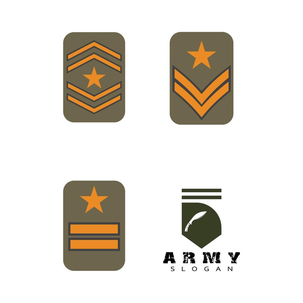 plantilla de logotipo de diseño de ilustración de vector de icono militar