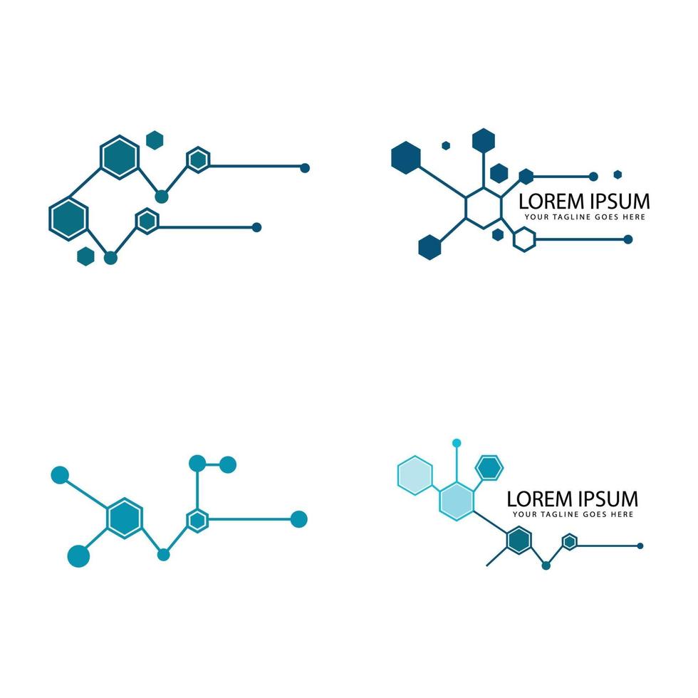Plantilla de logotipo de símbolo de molécula, diseño de ilustraciones vectoriales vector