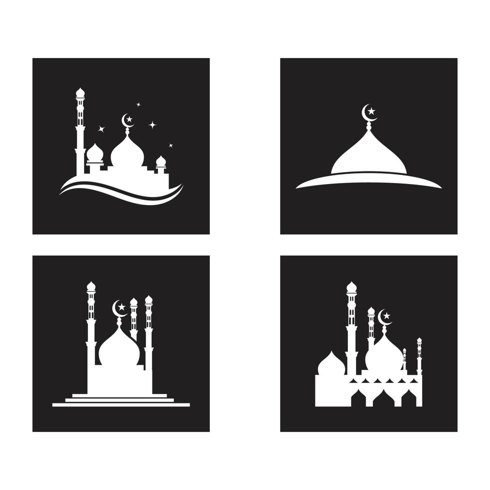 mezquita, logotipo, plantilla, vector, símbolo, ilustración, diseño vector