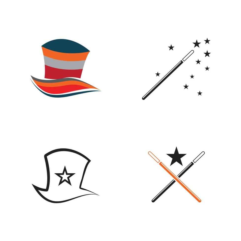 Wand magic hat Logo Template vector symbol design