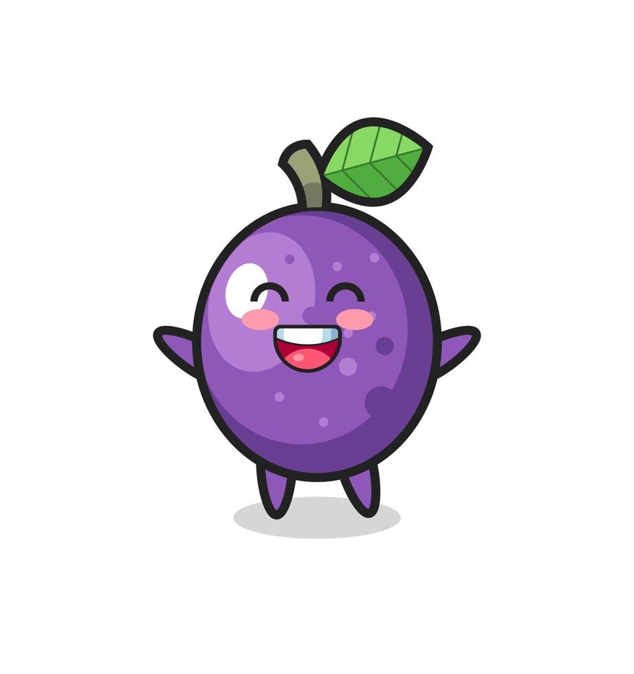 personaje de dibujos animados de fruta de la pasión bebé feliz vector