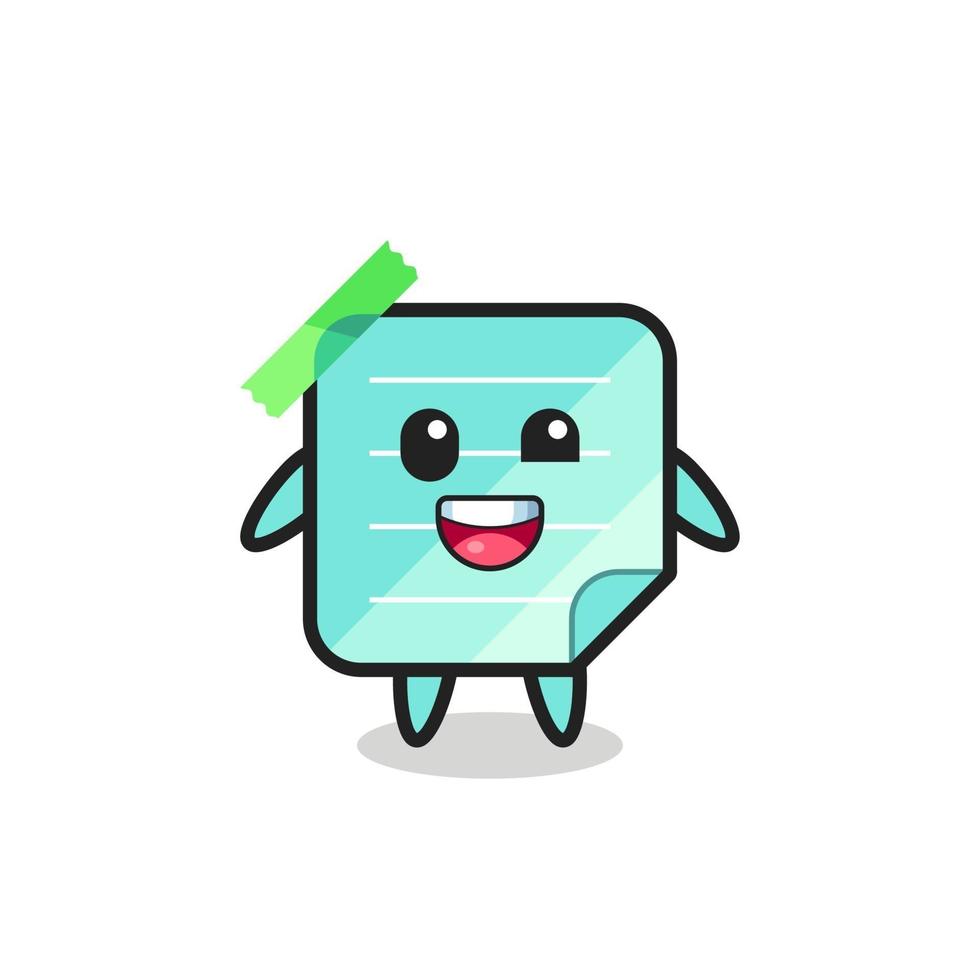 illustration of an blue sticky notes character with awkward poses vector