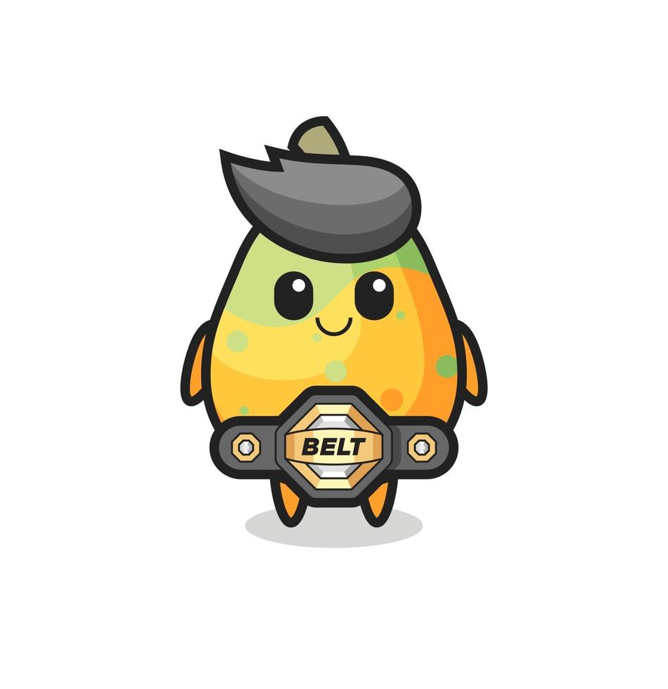 the MMA fighter papaya mascot with a belt vector