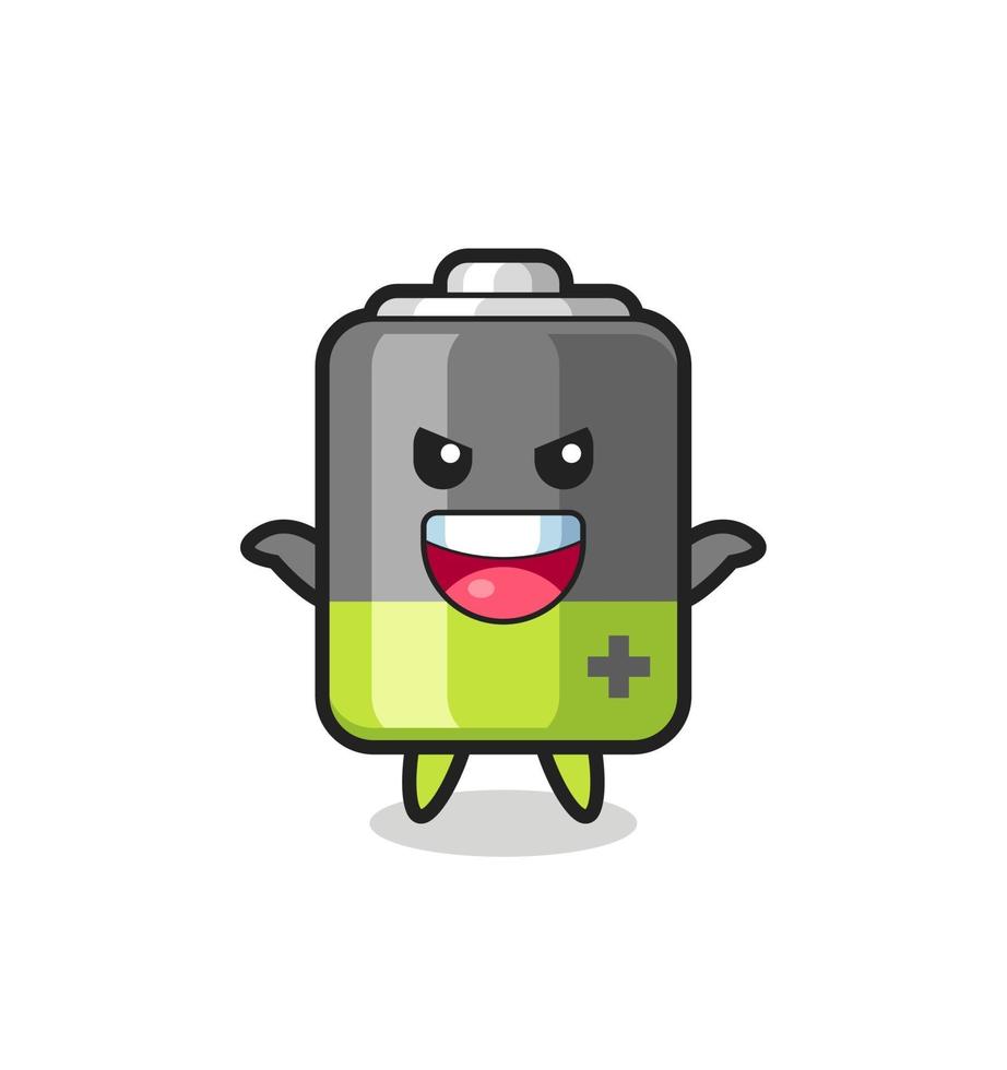 the illustration of cute battery doing scare gesture vector