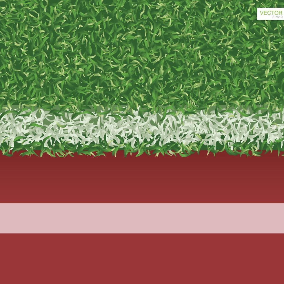 campo de hierba verde de fútbol con pista de atletismo. vector. vector