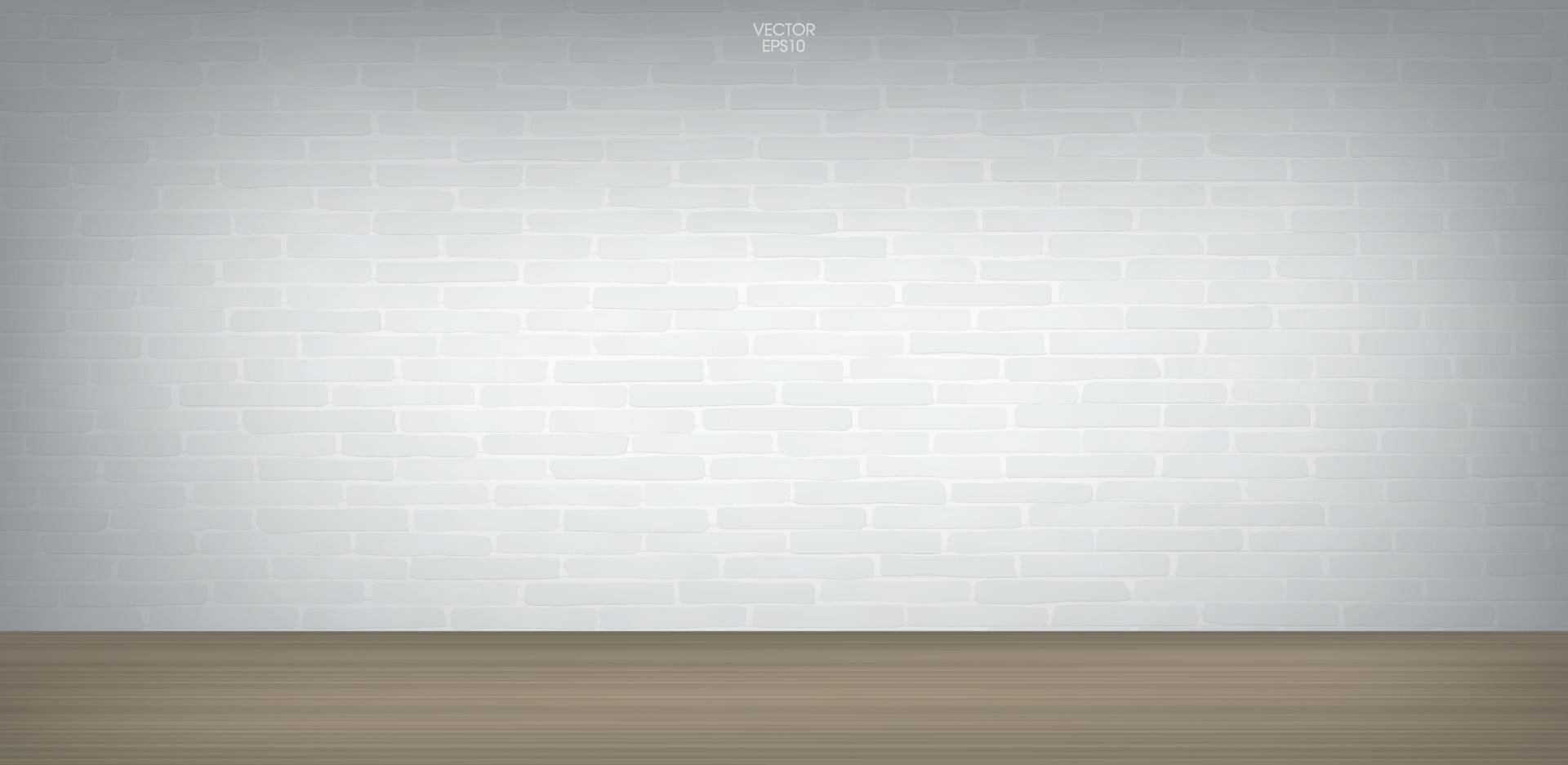 Empty room space with white brick wall. Vector. vector