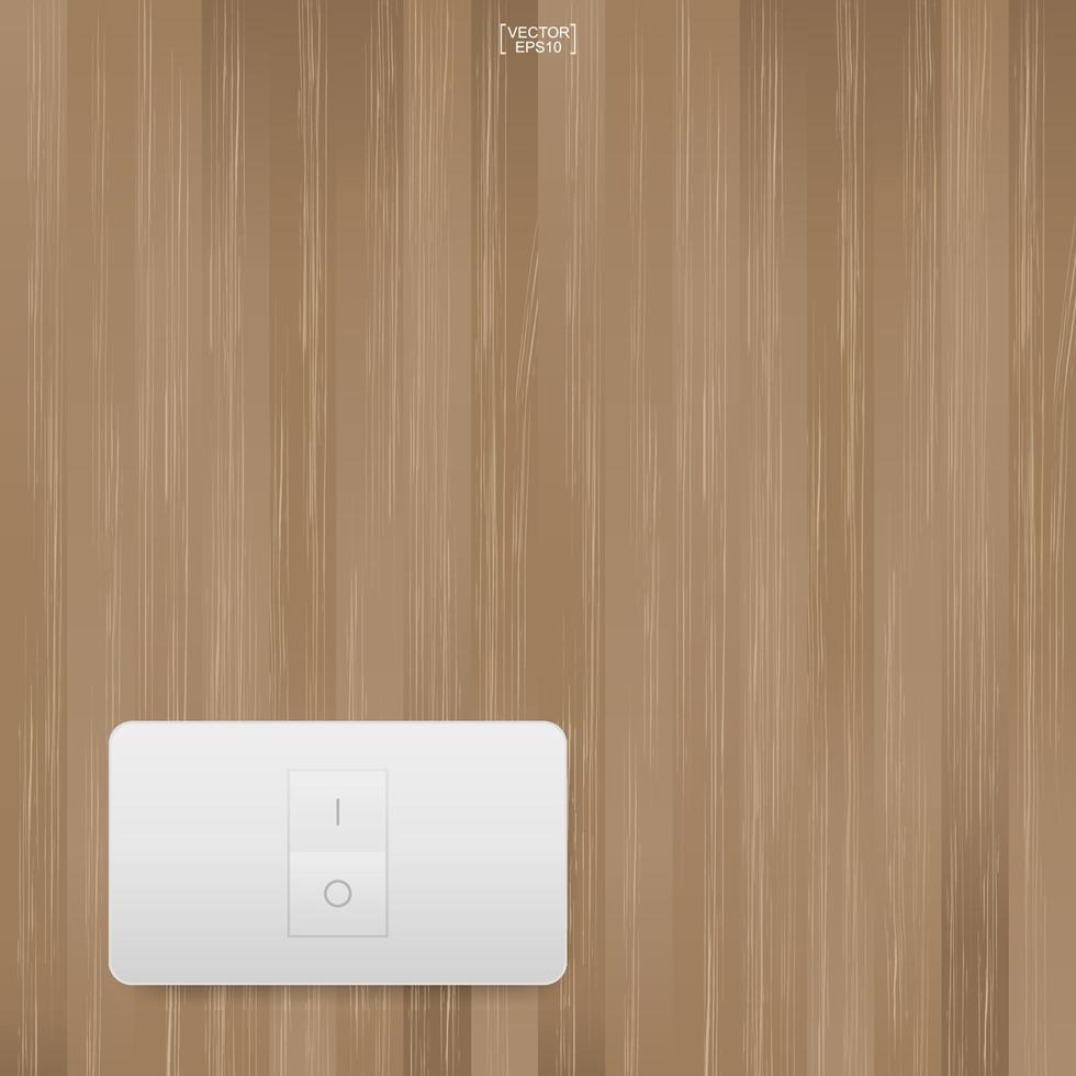 Light switch on wood wall background. Vector. vector