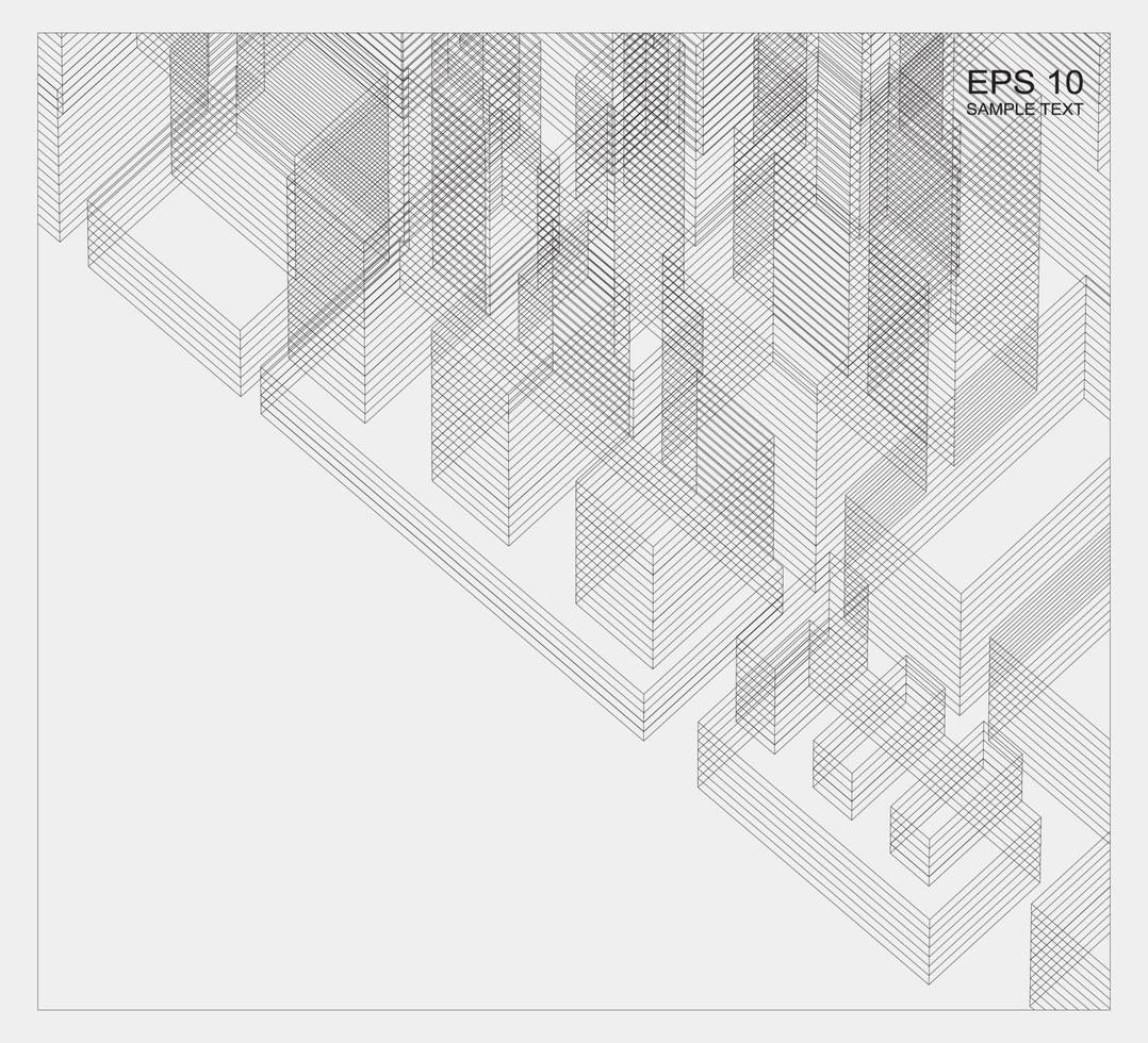 espacio de estructura metálica de matriz abstracta del edificio. vector. vector