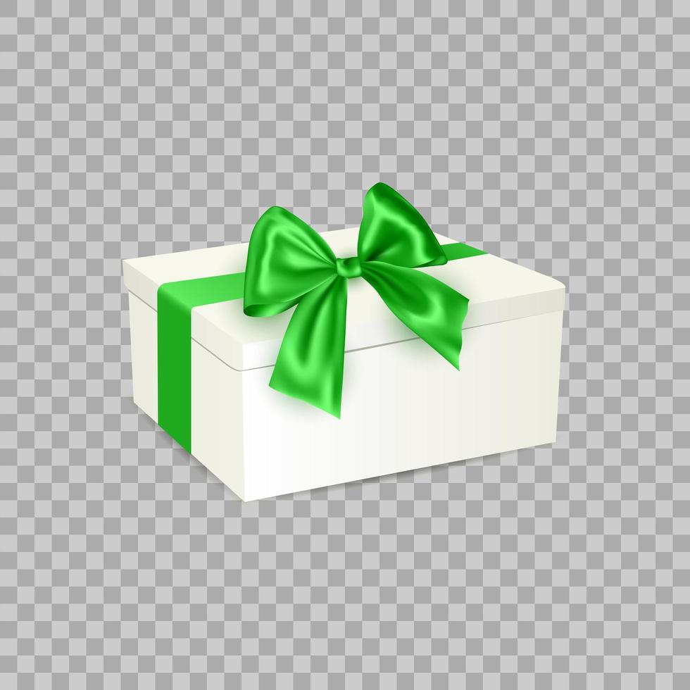 White Gift Box with Ribbon vector