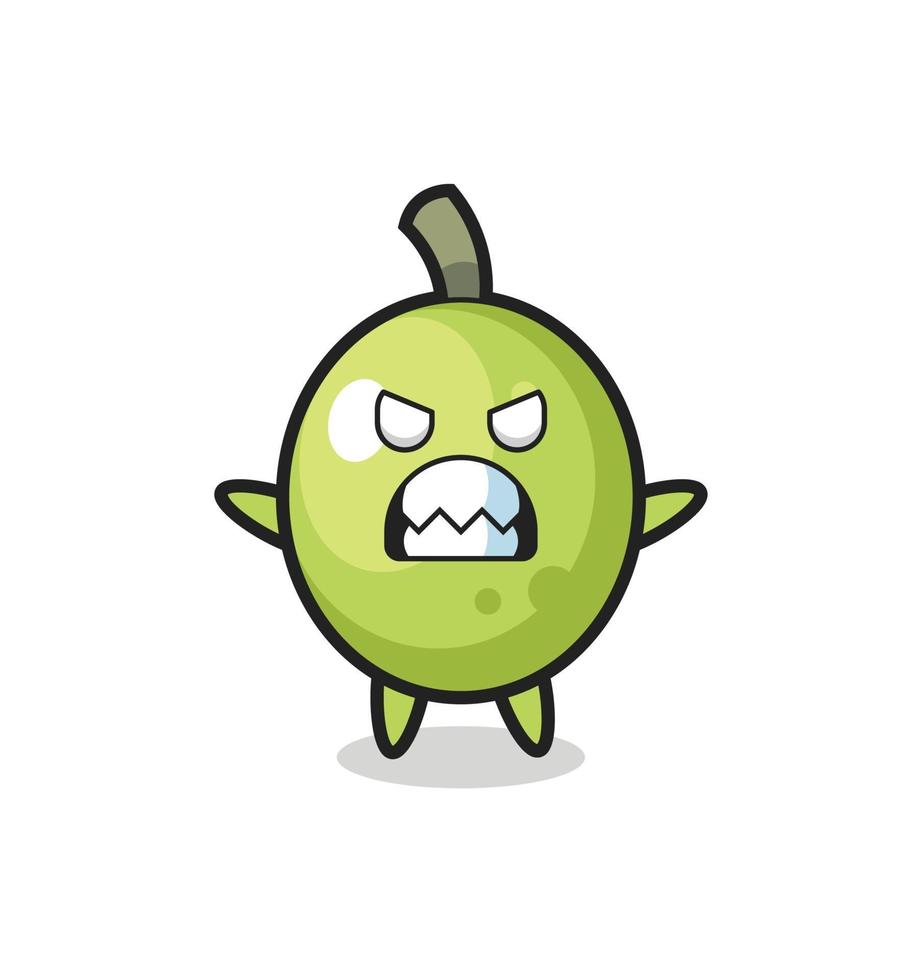 wrathful expression of the olive mascot character vector