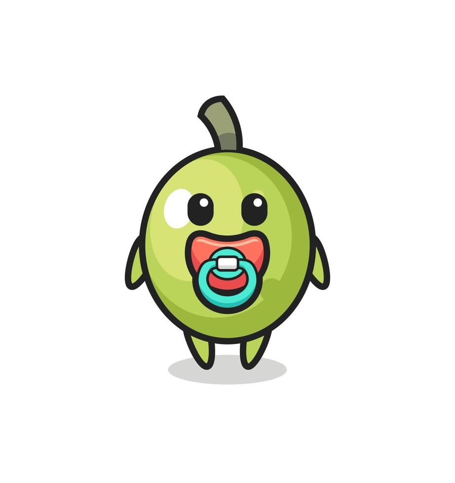 baby olive cartoon character with pacifier 3457137 Vector Art at Vecteezy
