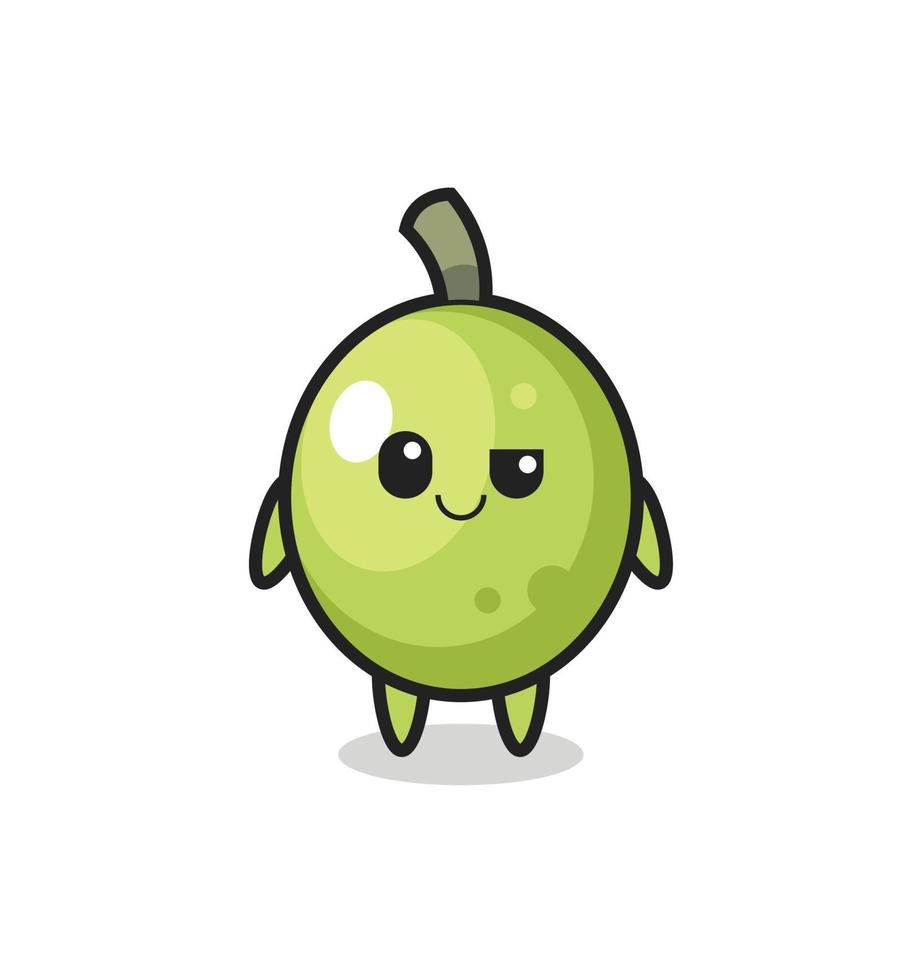 olive cartoon with an arrogant expression vector