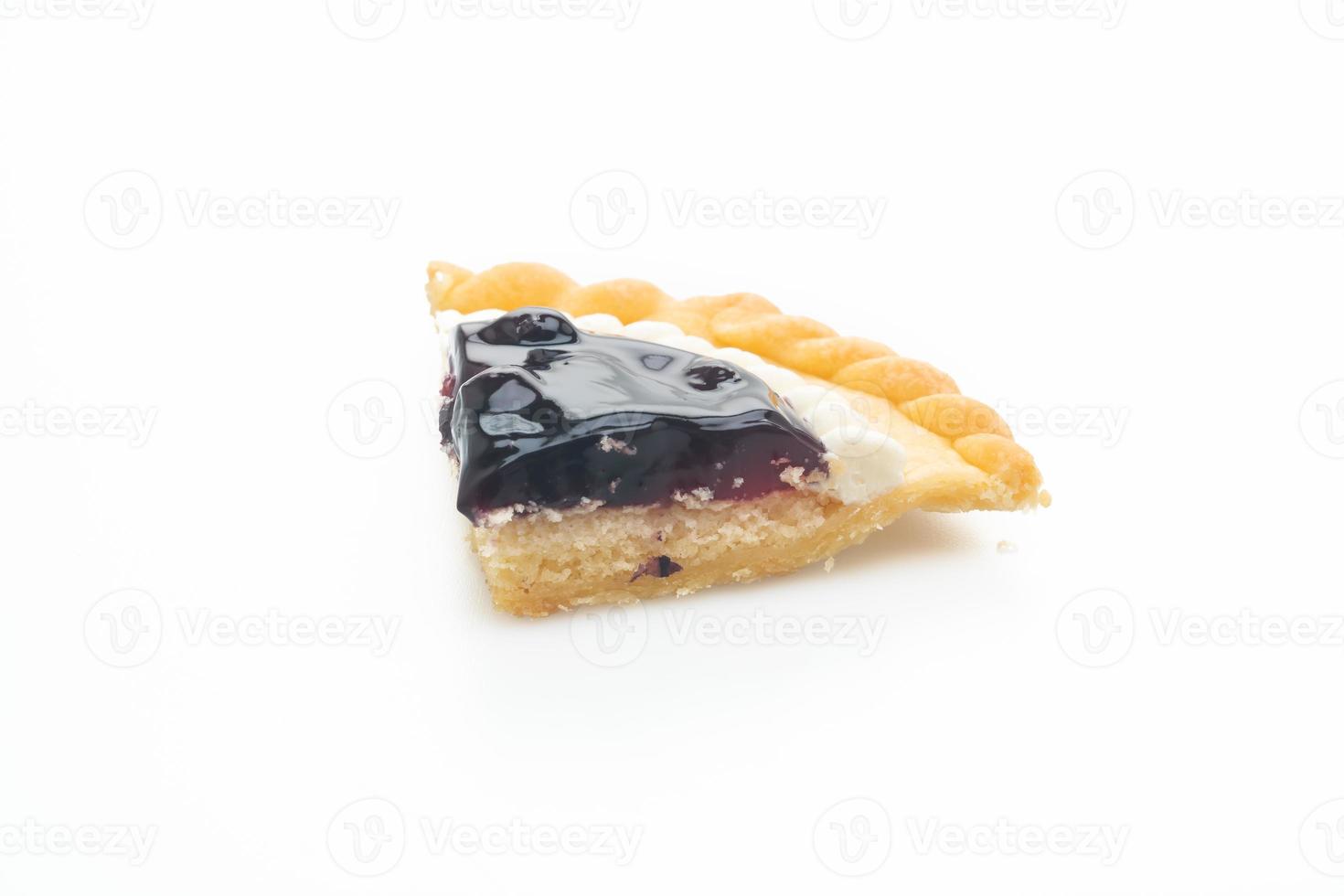 Delicious Blueberry Cheese Pie on white background photo