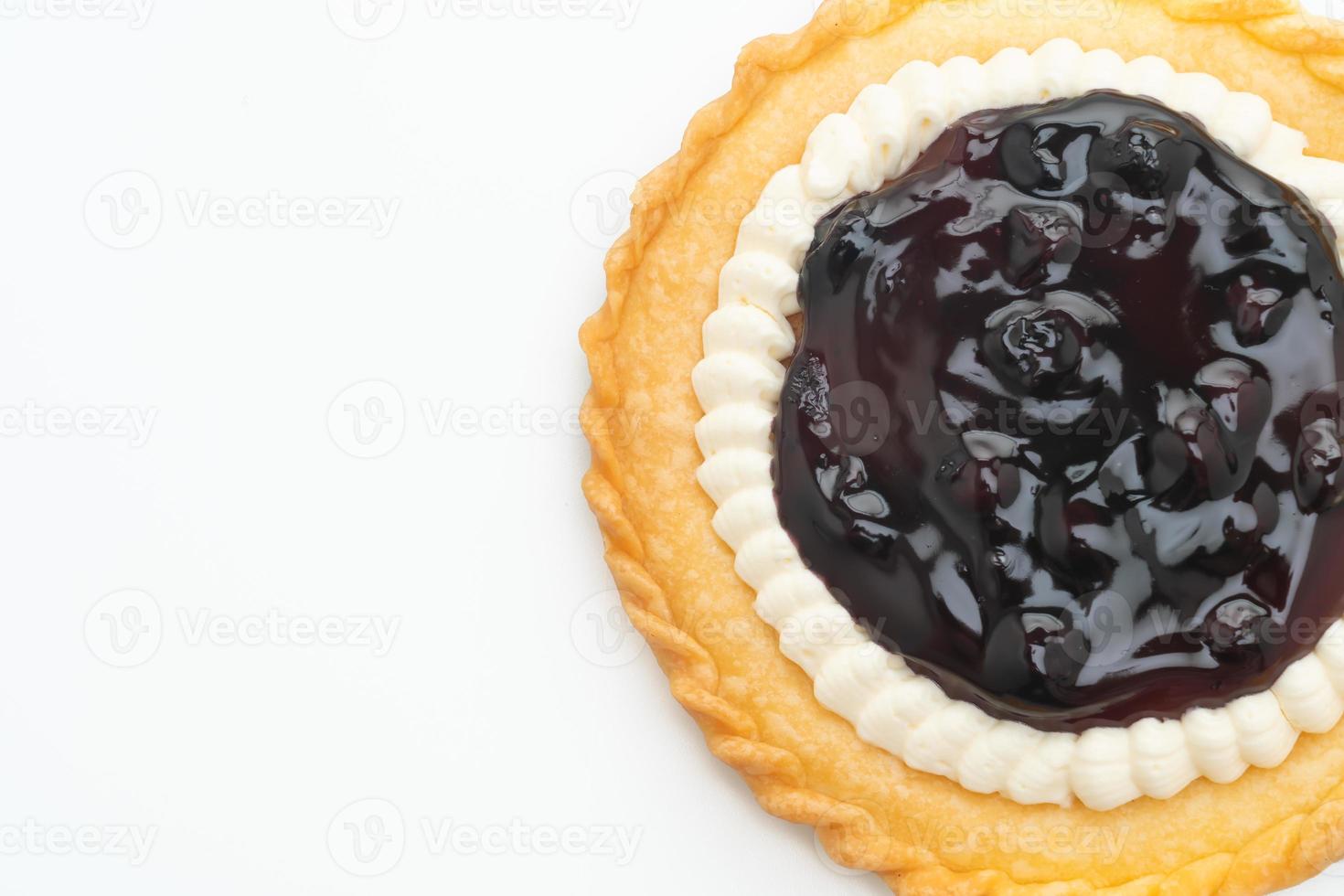 Delicious Blueberry Cheese Pie on white background photo